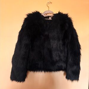 Navy Faux Fur Jacket